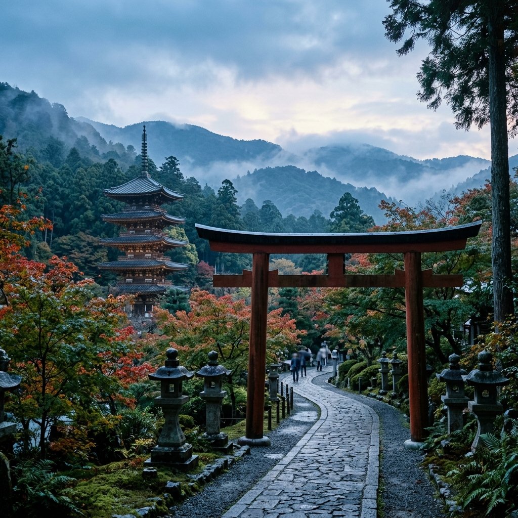 Torii gate and pagoda