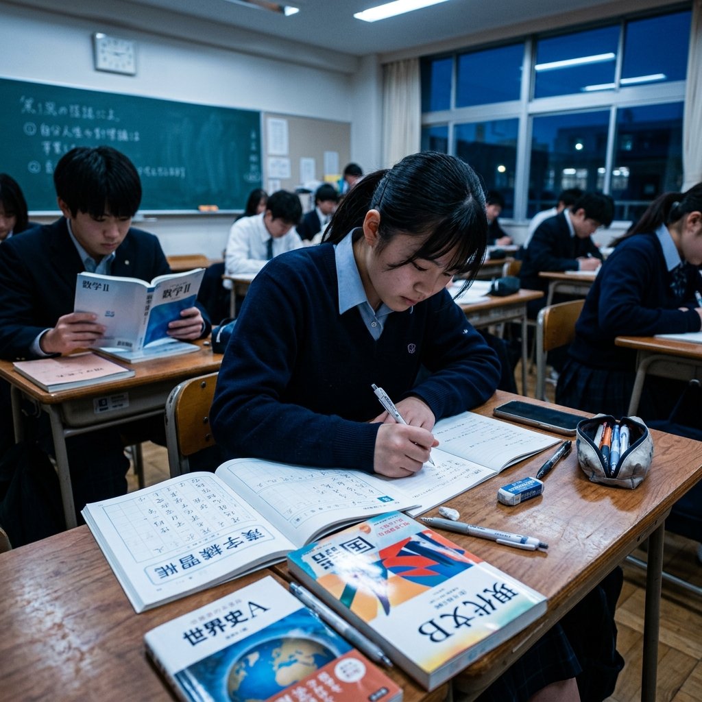 Students studying Japanese